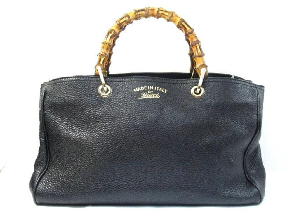 Gucci handbag bamboo calfskin black